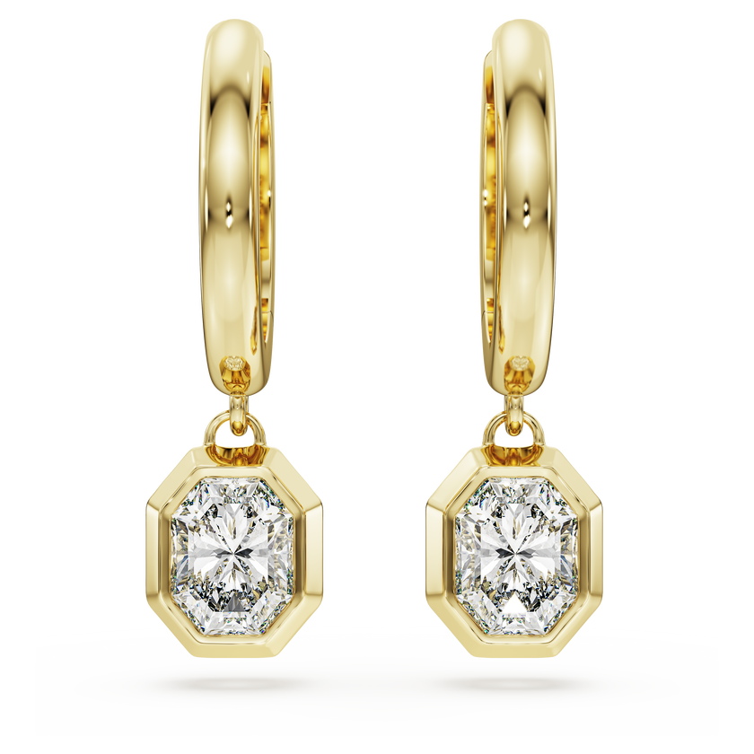 swarovski أقراط متدلية octagon، ألماس مُصنع في المختبر إجمالي 1 0 قيراط، شكل ثماني، ذهب أصفر عيار 18 قيراط