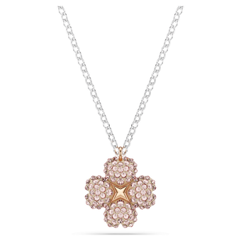 swarovski قلادة latisha، على شكل زهرة، لون وردي، لمسة نهائية من معادن مختلطة