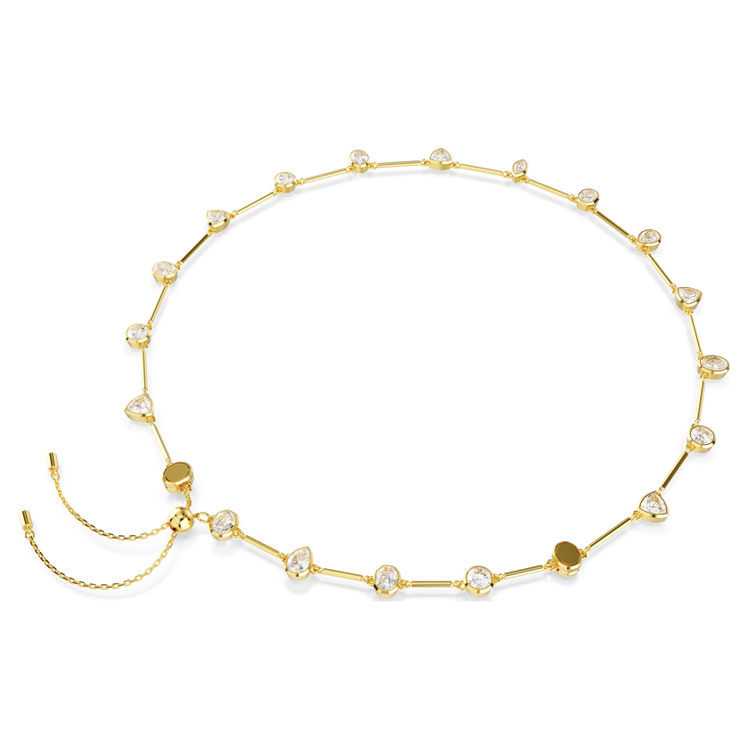 swarovski عقد imber tennis، قطع متنوع، لون أبيض، طلاء باللون الذهبي
