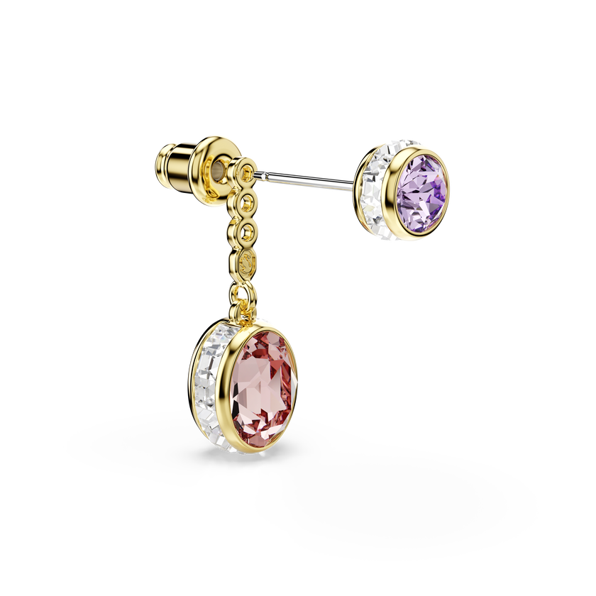 swarovski أقراط متدلية chroma، قطع متنوع، ألوان متعددة، طلاء باللون الذهبي