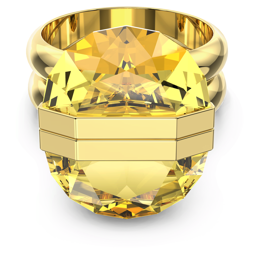 swarovski خاتم lucent، بمغناطيس، لون أصفر، طلاء باللون الذهبي