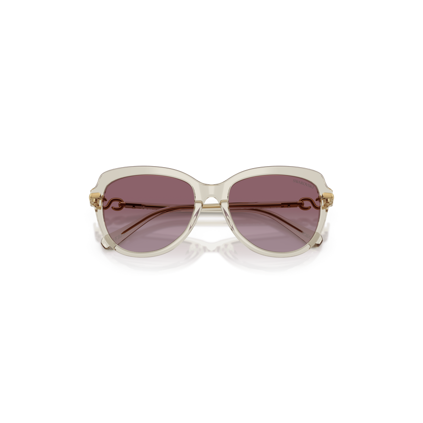 swarovski نظارات شمسية، شكل فراشة، sk6073، لون بيج