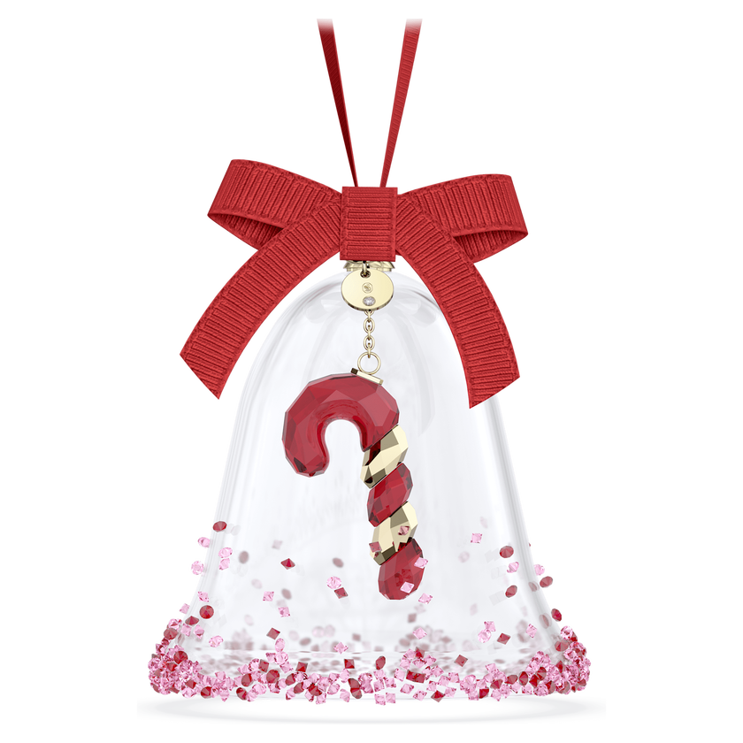 swarovski قطعة زينة holiday cheers على شكل جرس به مجسم حلوى، لون أحمر