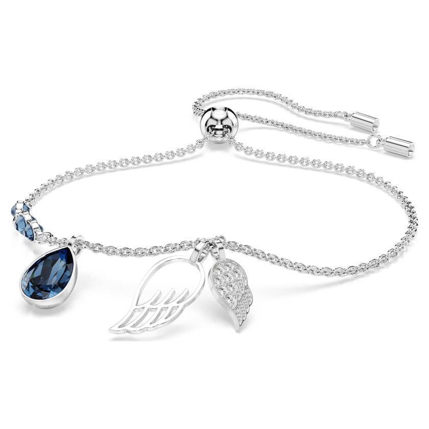 swarovski سوار symbolica، جناح، لون أزرق، طلاء روديوم