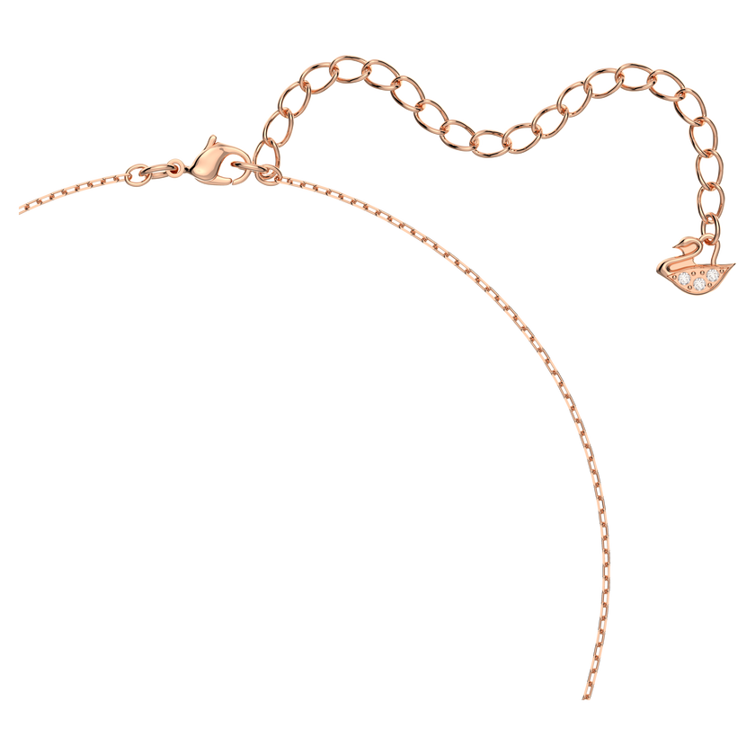 swarovski عقد sparkling dance من سواروفسكي، لون أبيض، طلاء ذهبي وردي