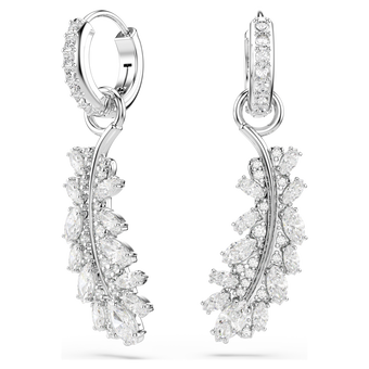 swarovski أقراط vienna، قطع متنوع، ريشة، لون أبيض، طلاء روديوم