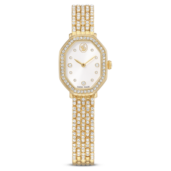 swarovski ساعة dextera octagon، صناعة سويسرية، سوار معدني، لون ذهبي، لمسة نهائية بلون ذهبي