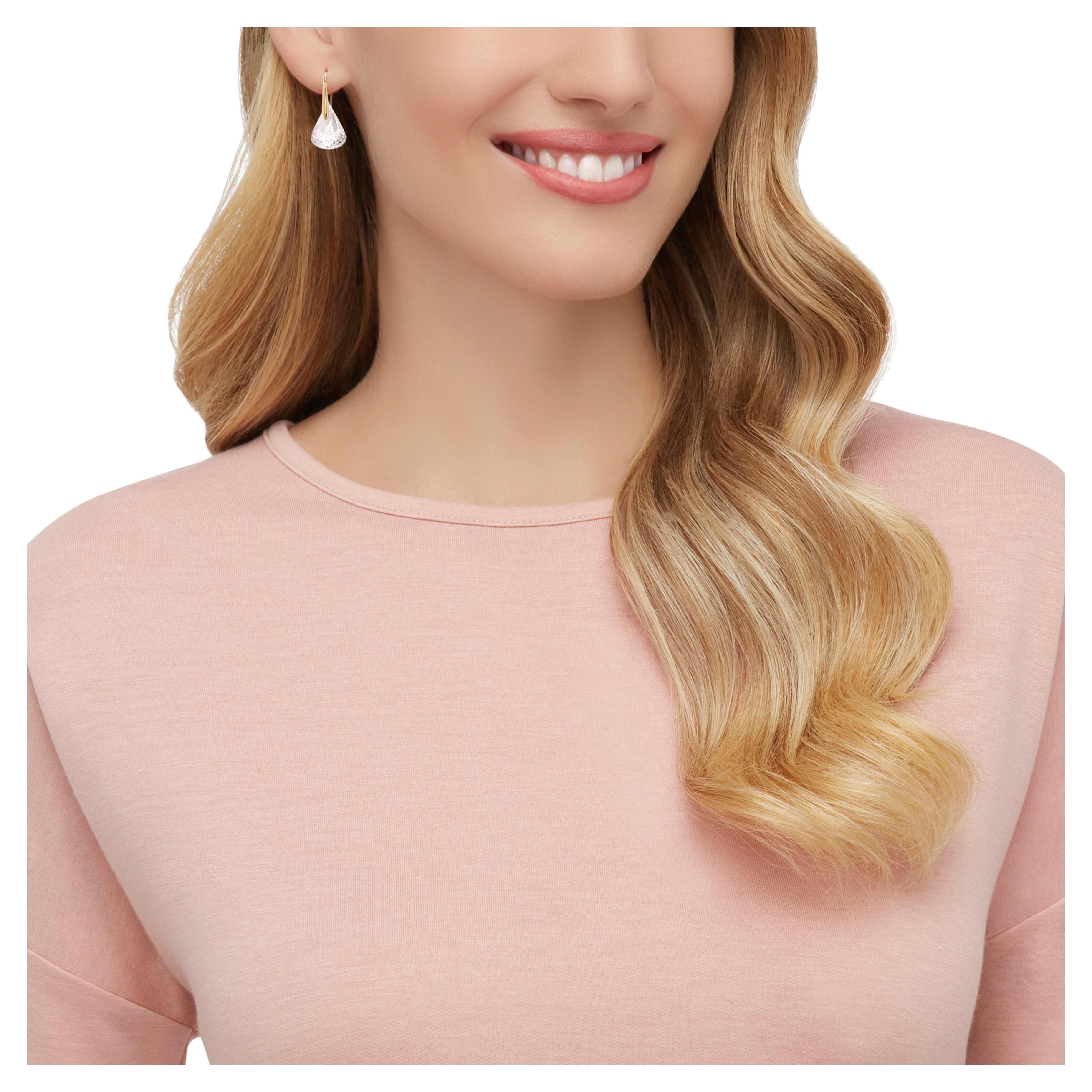 swarovski أقراط متدلية lunar، لون وردي، طلاء باللون الذهبي الوردي