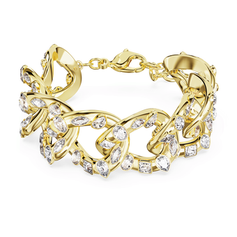 سوار Imber، تصميم متميز، قطع متنوع، لون أبيض، طلاء بلون ذهبي swarovski سوار imber، تصميم متميز، قطع متنوع، لون أبيض، طلاء بلون ذهبي