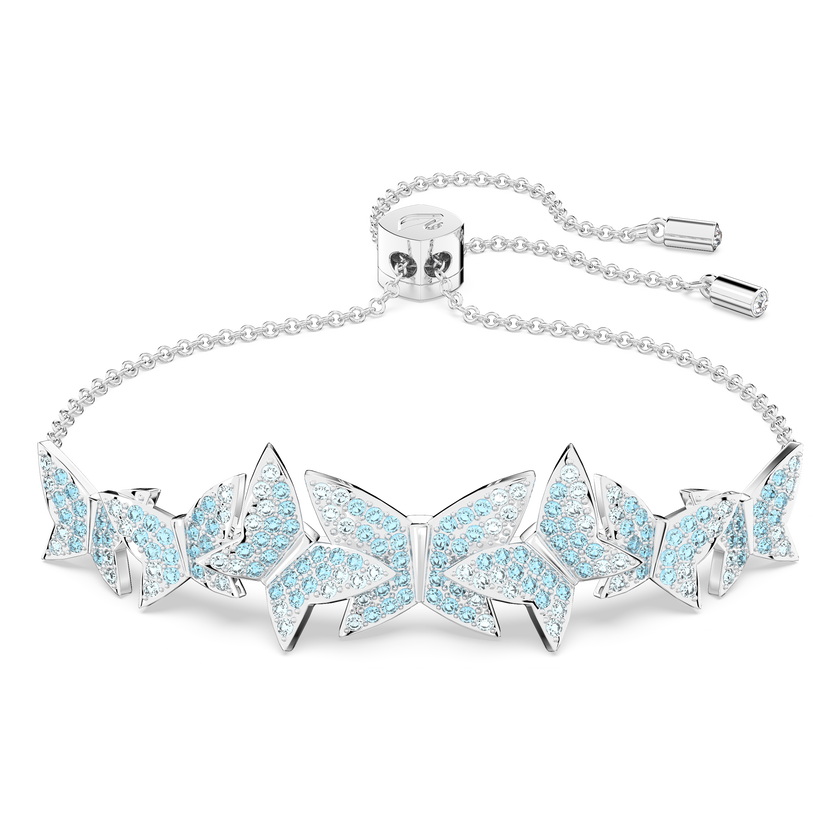 swarovski سوار lilia، على شكل فراشة، لون أزرق، طلاء روديوم