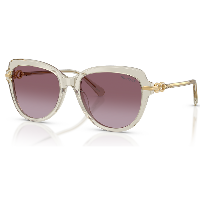 swarovski نظارات شمسية، شكل فراشة، sk6073، لون بيج