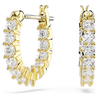 swarovski matrix vittore hoop earrings round cut white gold tone plated