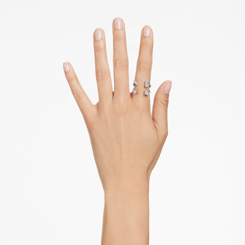 swarovski خاتم مفتوح mesmera، قطع متنوع، لون أبيض، طلاء روديوم
