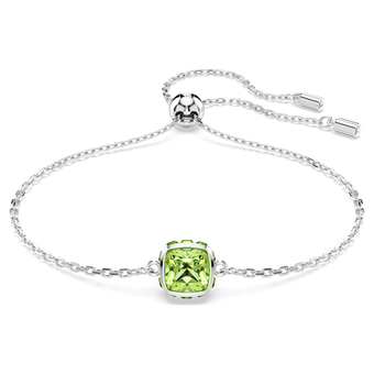 swarovski سوار birthstone، قطع مربع، august، لون أخضر، طلاء روديوم