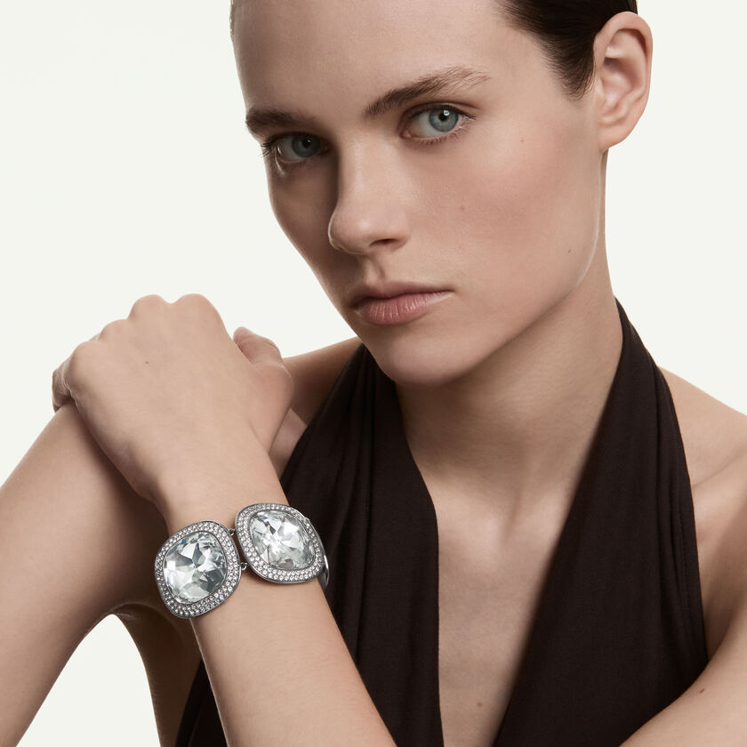 swarovski سوار una angelic، قطع كوشن، لون أبيض، طلاء روتينيوم