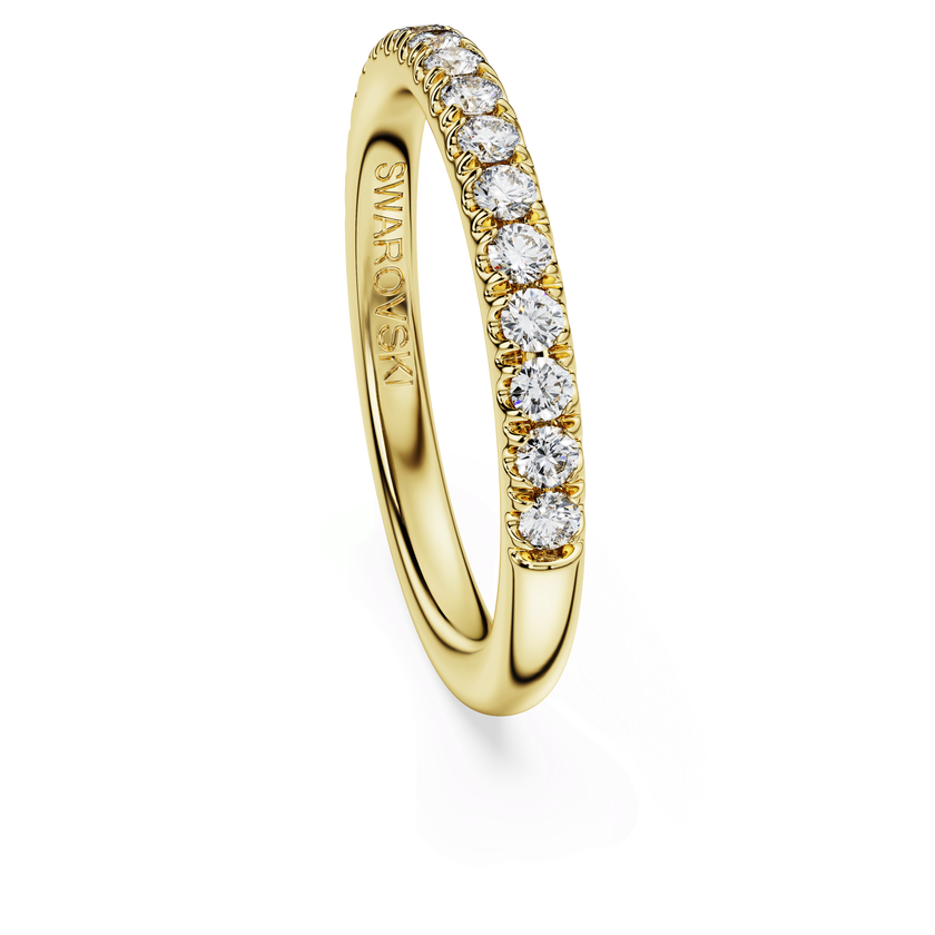 swarovski خاتم eternity، ألماس مُصنع في المختبر بإجمالي 0 4 قيراط، شكل دائري، ذهب أصفر عيار 18