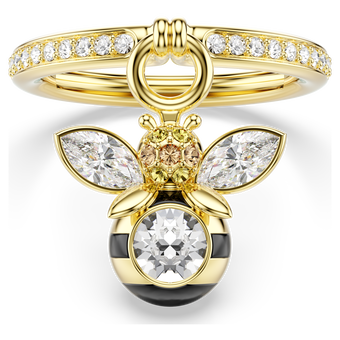 swarovski خاتم موتيف idyllia، قطع متنوع، شكل نحلة، ألوان متعددة، طلاء باللون الذهبي