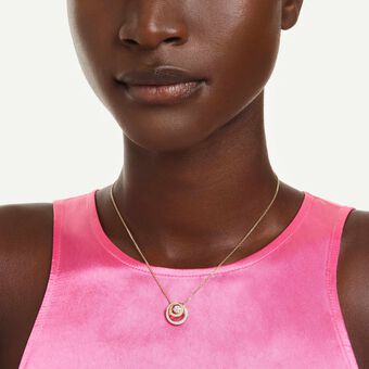 swarovski hyperbola pendant  round cut  white  gold tone plated