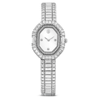 swarovski matrix octagon watch baguette cut metal bracelet silver tone stainless steel