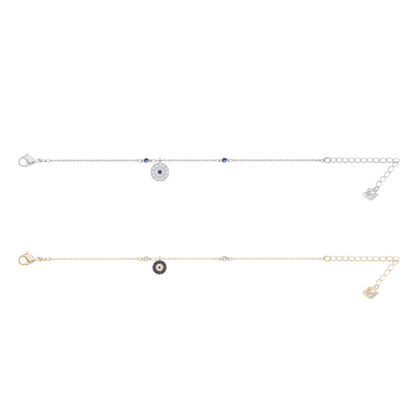 swarovski سوار crystal wishes، طقم  2 ، على شكل عين الحسود، لون أزرق، لمسة نهائية من معادن مختلطة