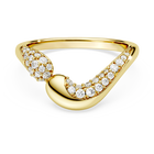 swarovski خاتم مفتوح classica، قطع مستدير، لون أبيض، فضة استرليني، لمسة نهائية من الذهب عيار 18 قيراط