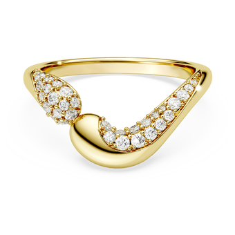 swarovski خاتم مفتوح classica، قطع مستدير، لون أبيض، فضة استرليني، لمسة نهائية من الذهب عيار 18 قيراط