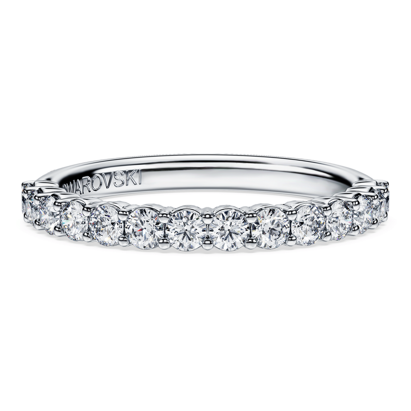 swarovski خاتم eternity، ألماس مُصنع في المختبر بإجمالي 0 5 قيراط، شكل دائري، ذهب أبيض عيار 18