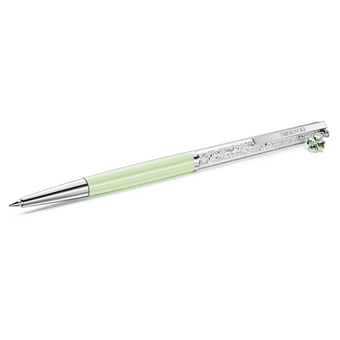 swarovski crystalline ballpoint pen  clover  green  green lacquered  chrome plated