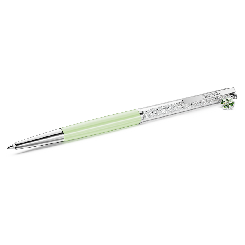 swarovski crystalline ballpoint pen  clover  green  green lacquered  chrome plated