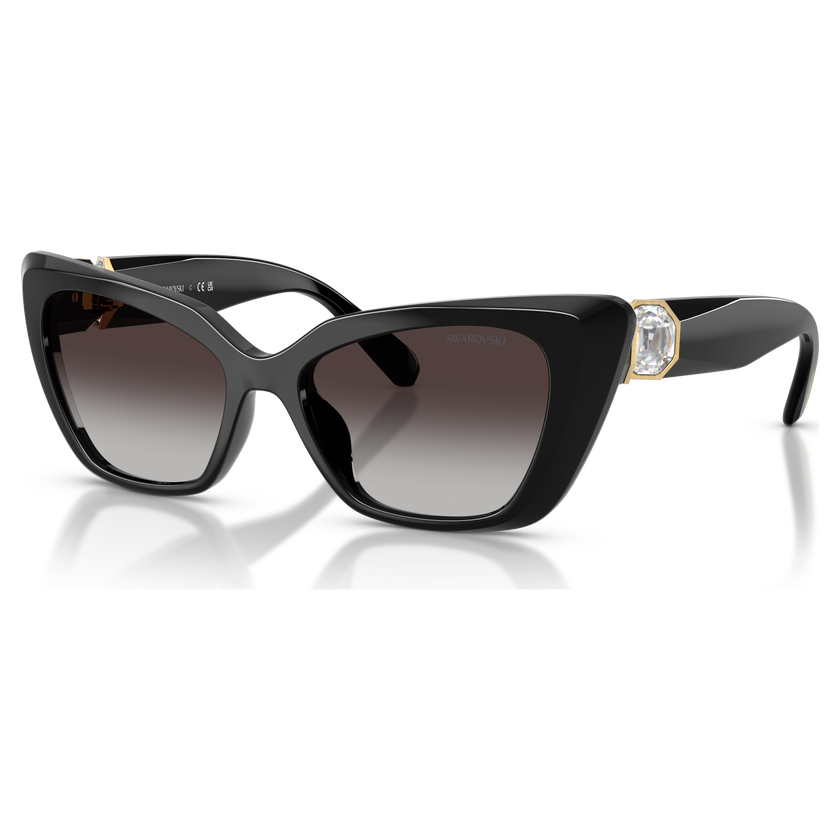 swarovski نظارة شمسية، على شكل عين القطة، sk6047، لون أسود