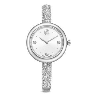 swarovski ساعة sublima bangle، صناعة سويسرية، سوار معدني، لون فضي، ستانلس ستيل