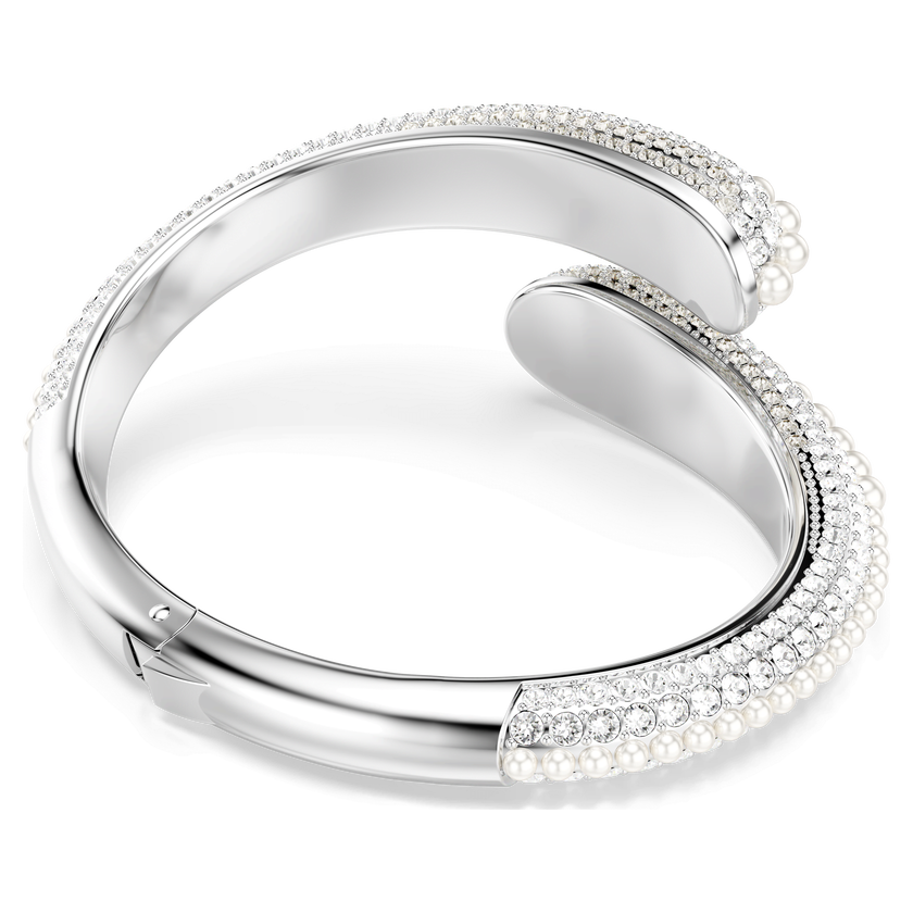 swarovski سوار sublima، لآلئ كريستال، قطع مستدير، لون أبيض، طلاء روديوم