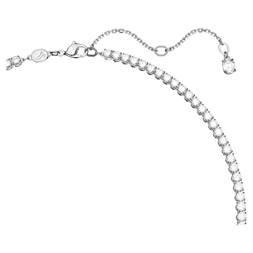 swarovski عقد matrix tennis، قطع متنوع، لون أخضر، طلاء روديوم