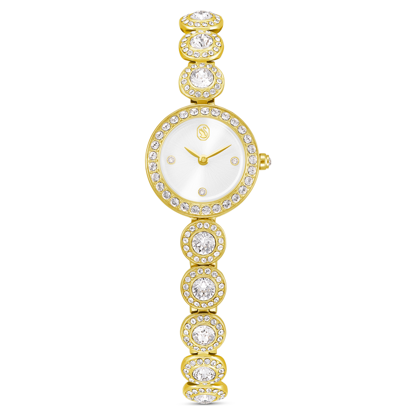 swarovski ساعة una angelic، سوار كريستال، لون ذهبي، لمسة نهائية باللون الذهبي