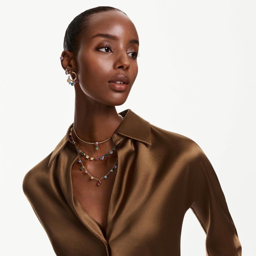 swarovski أقراط متدلية imber، قطع متنوع، ألوان متعددة، لمسة نهائية من الذهب عيار 18 قيراط