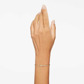 swarovski سوار emily، قطع مستدير متنوع، لون ذهبي، طلاء بلون ذهبي