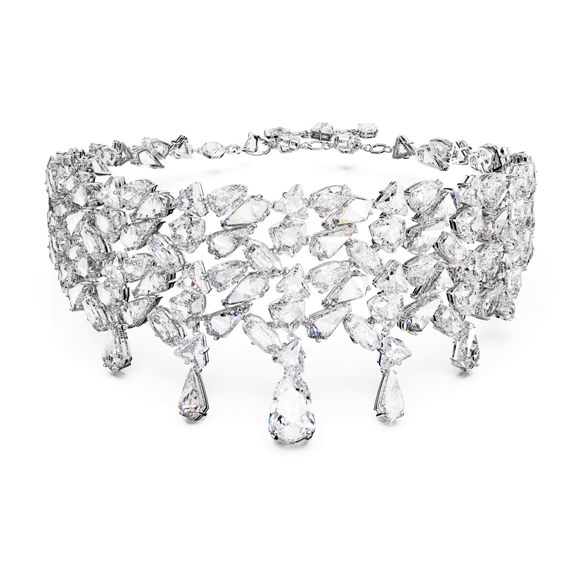 swarovski عقد شوكر mesmera، قطع متنوع، لون أبيض، طلاء روديوم