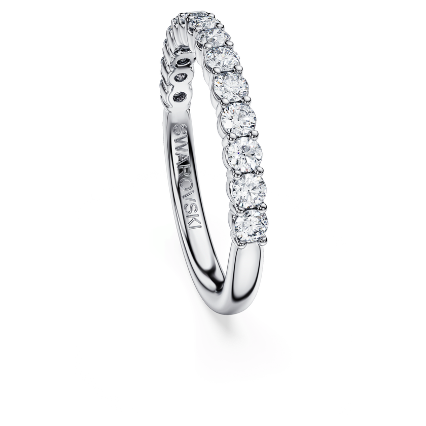 swarovski خاتم eternity، ألماس مُصنع في المختبر بإجمالي 0 5 قيراط، شكل دائري، ذهب أبيض عيار 18