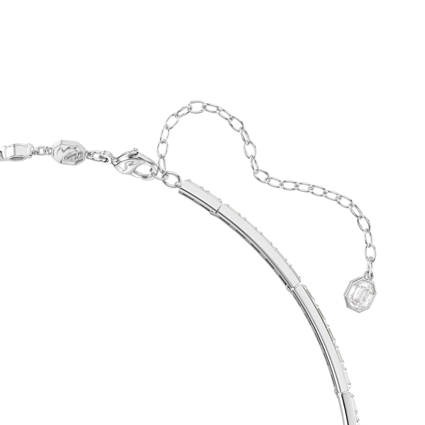 swarovski عقد mesmera على شكل y، قطع متنوع، لون أبيض، طلاء روديوم