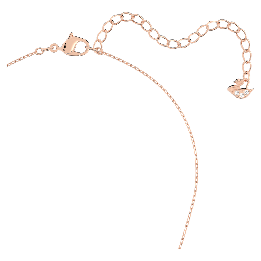 swarovski عقد hyperbola، على شكل لانهاية وقلب، لون أبيض، لمسة نهائية من معادن مختلطة