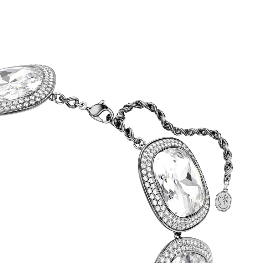 swarovski عقد شوكر una angelic، قطع كوشن، لون أبيض، طلاء روتينيوم