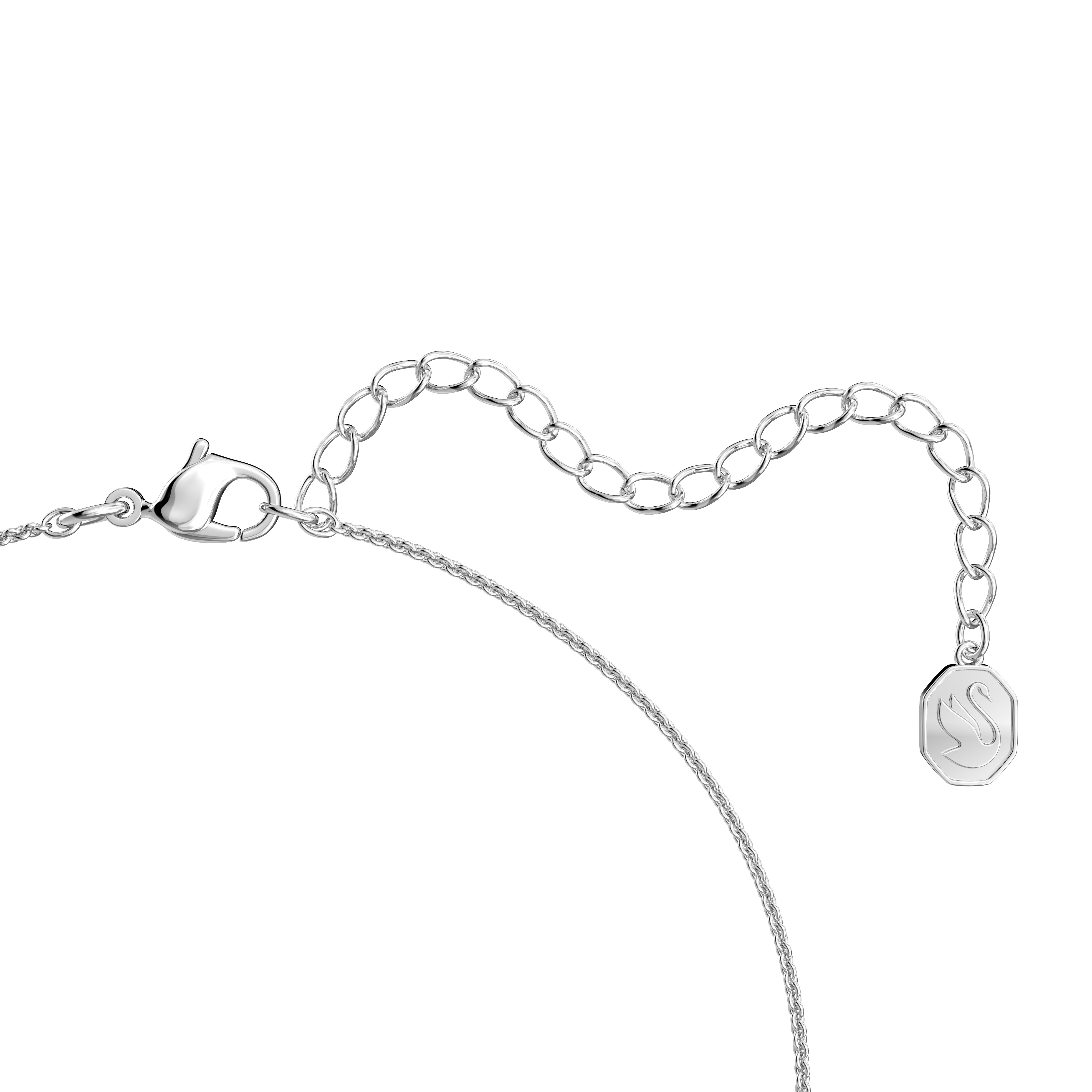 swarovski قلادة millenia، مزدانة بكريستال مثلث، لون أبيض، طلاء روديوم