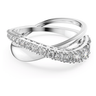swarovski خاتم hyperbola، قطع مستدير، لون أبيض، طلاء روديوم