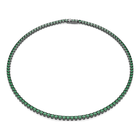 swarovski matrix tennis necklace  round cut  green  ruthenium plated