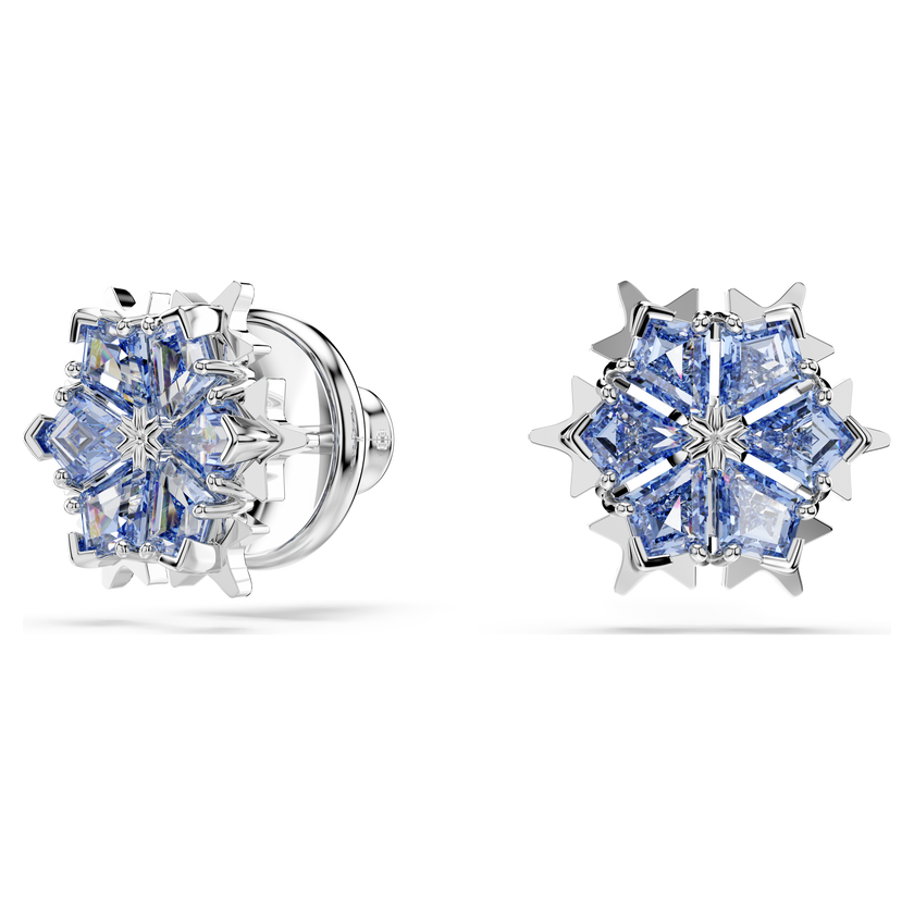 swarovski طقم magic، شكل ندفة ثلج، لون أزرق، طلاء روديوم