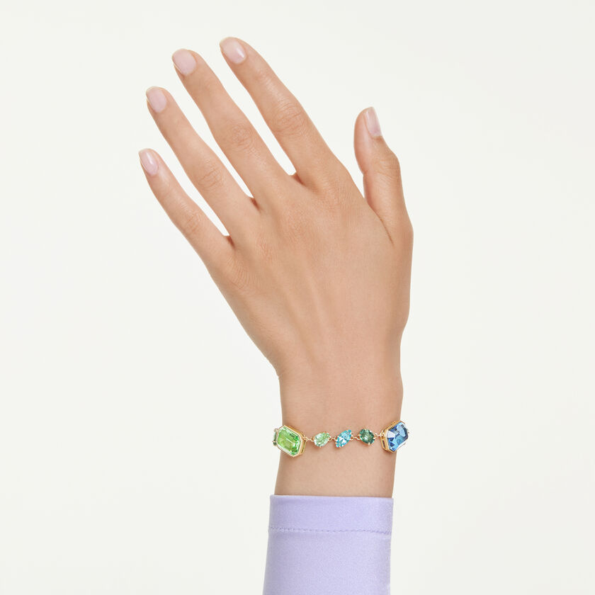 swarovski سوار gema، قطع متنوع، ألوان متعددة، طلاء باللون الذهبي