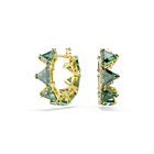 swarovski أقراط حلقية matrix، قطع مثلث، شكل مثلث، حجم صغير، لون أخضر، طلاء باللون الذهبي