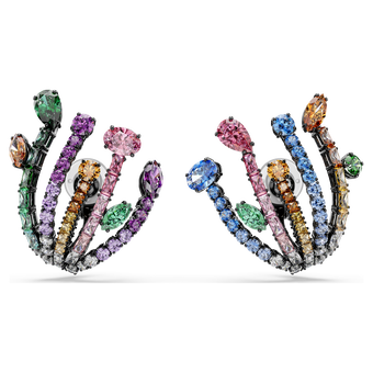 swarovski أقراط matrix، قطع متنوع، شكل باقة، ألوان متعددة، طلاء روثينيوم