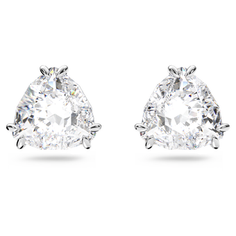 أقراط دبوسية Millenia، مزدانة بكريستال مثلث، لون أبيض، طلاء روديوم swarovski أقراط دبوسية millenia، مزدانة بكريستال مثلث، لون أبيض، طلاء روديوم