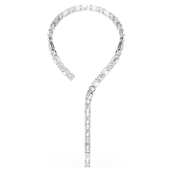 swarovski عقد millenia tennis، قطع مُثَمَّن، لون أبيض، طلاء روديوم